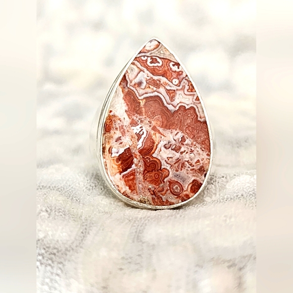 Unisex Gemstone Ring! Size 9 3/4! Rhyolite Hand Crafted Gemstone Ring